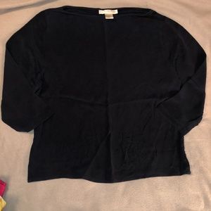 Doncaster navy blue silk top